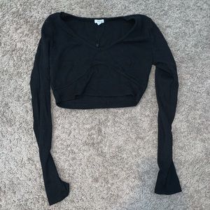 Garage black crop long sleeve